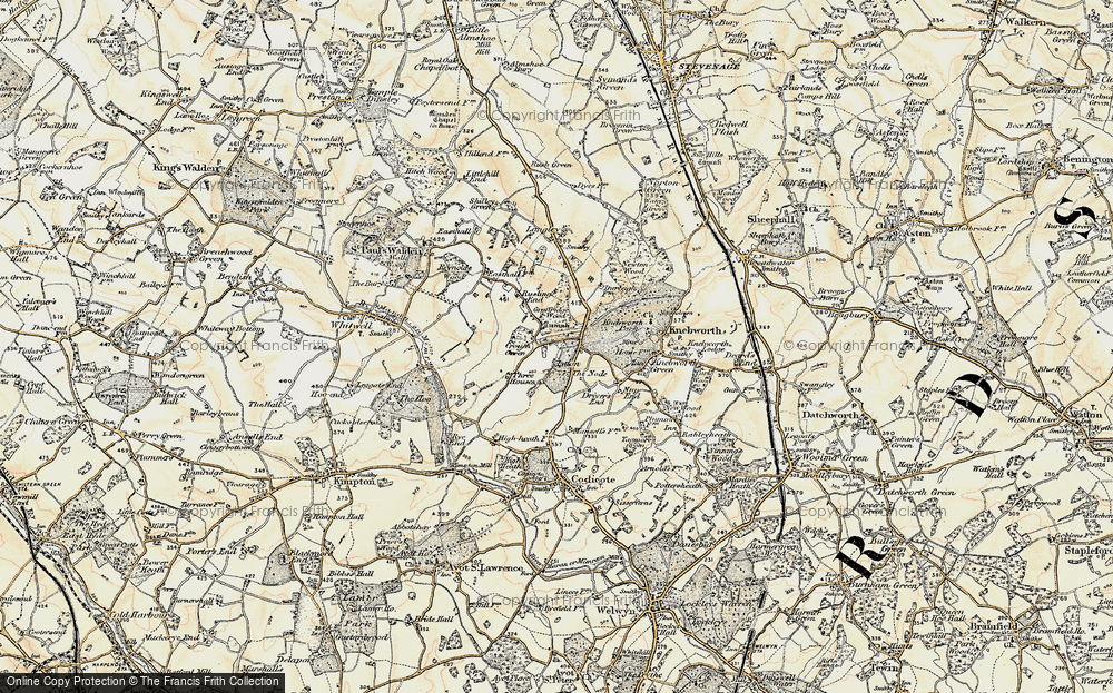 Old Map of The Node, 1898-1899 in 1898-1899