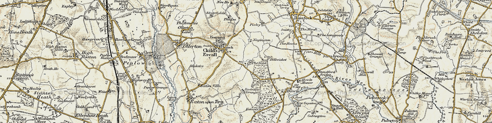 Old map of Naginton Grange in 1902