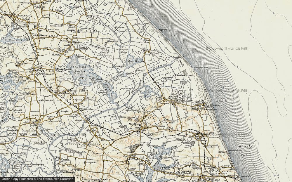 Old Map of The Norfolk Broads, 1901-1902 in 1901-1902