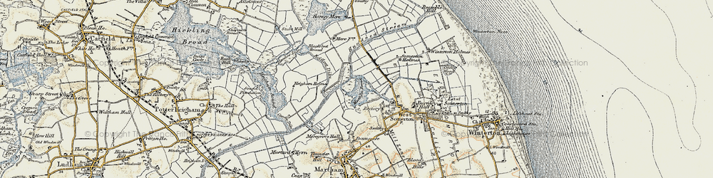 Old map of The Norfolk Broads in 1901-1902
