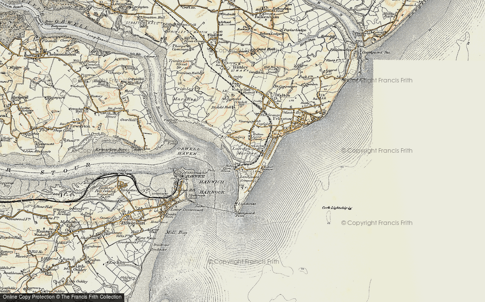 Old Map of The Port of Felixstowe, 1898-1899 in 1898-1899