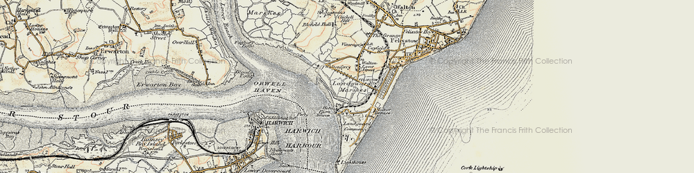 Old map of The Port of Felixstowe in 1898-1899