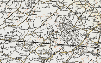 Old map of Dering Wood in 1897-1898