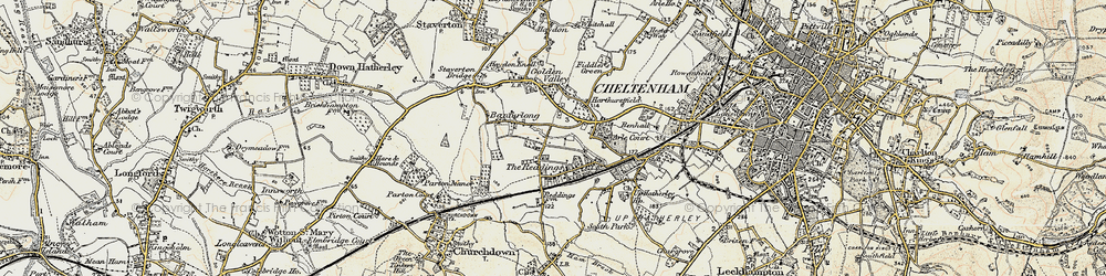 Old map of The Reddings in 1898-1900