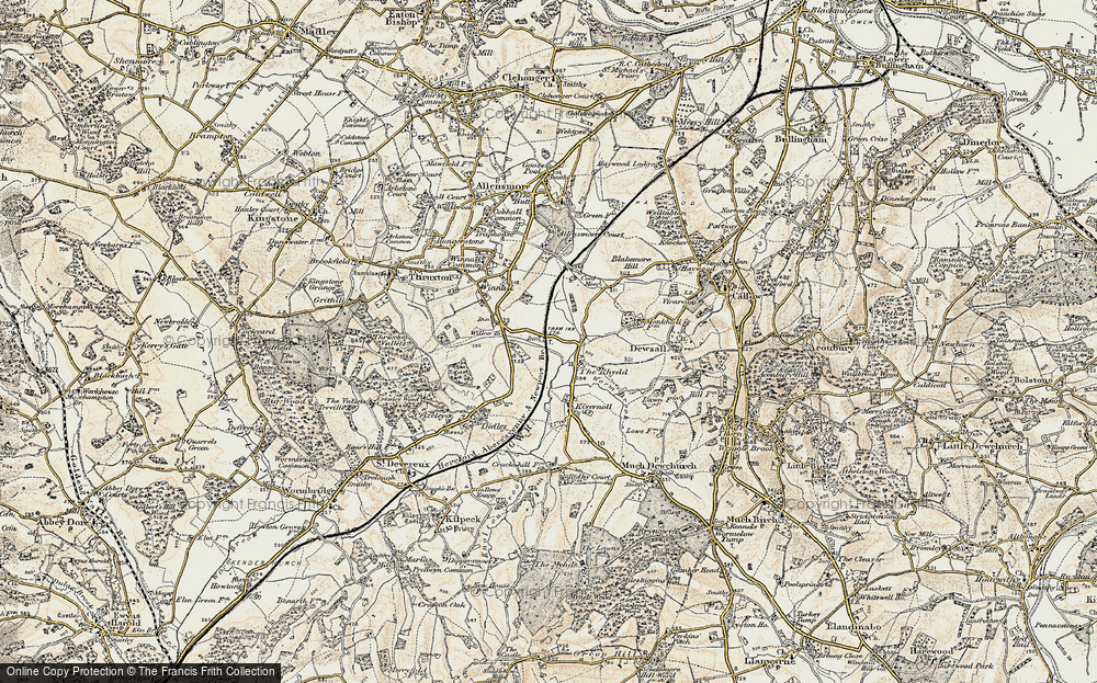 Old Map of The Rhydd, 1900 in 1900