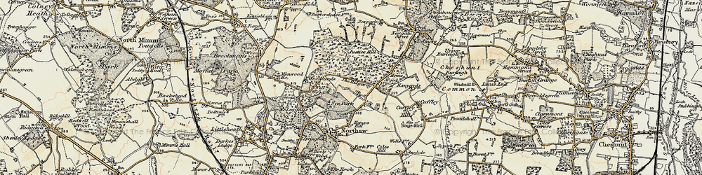 Old map of Woodlands in 1897-1898
