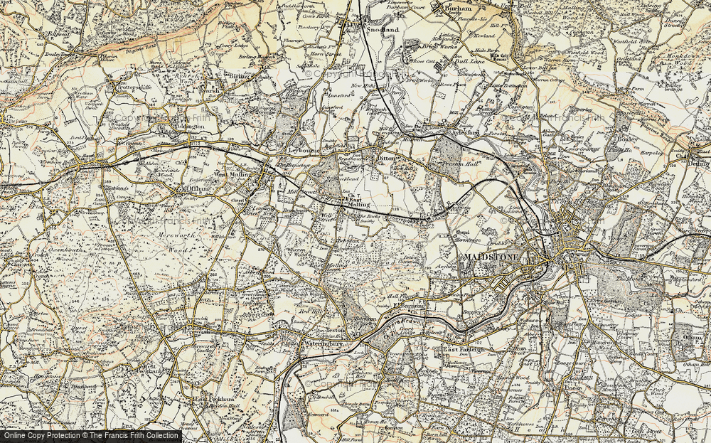 Old Map of Historic Map covering Belvidere Ho in 1897-1898