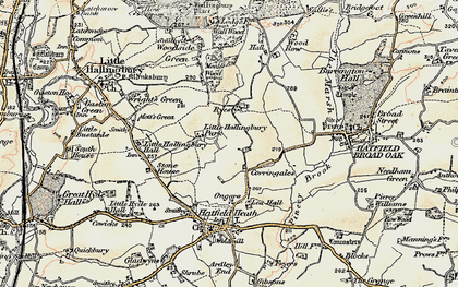 Old map of The Ryes in 1898-1899