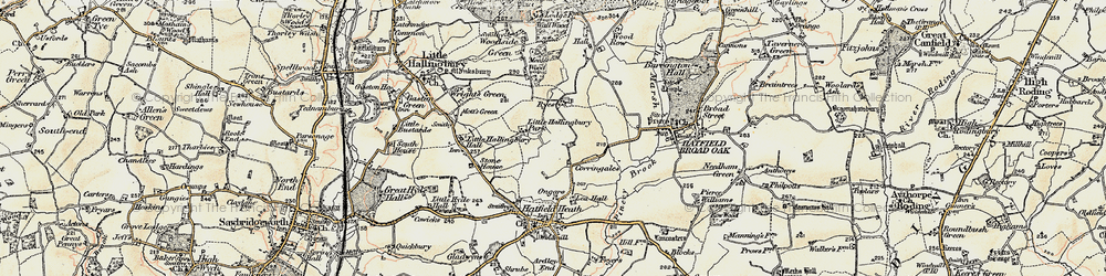 Old map of The Ryes in 1898-1899