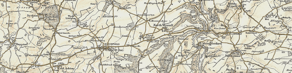 Old map of The Shoe in 1898-1899