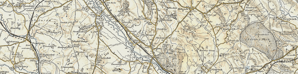Old map of The Shruggs in 1902