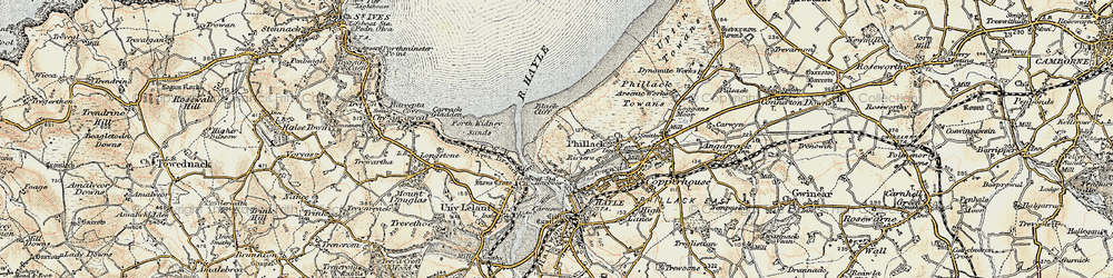 Old map of The Towans in 1900