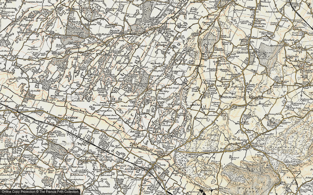 Old Map of Historic Map covering Woodsell in 1897-1898