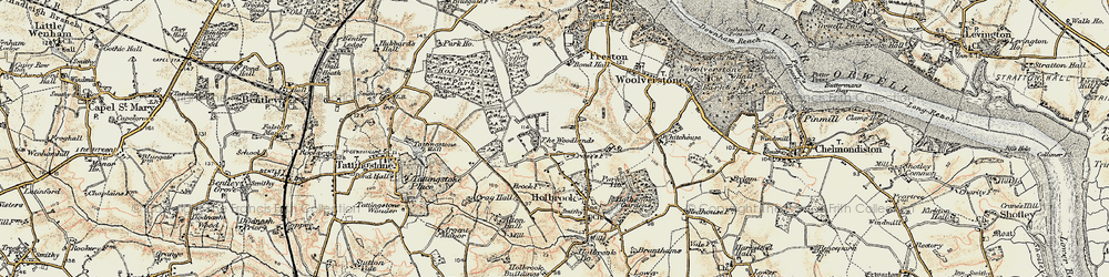 Old map of The Woodlands in 1898-1901