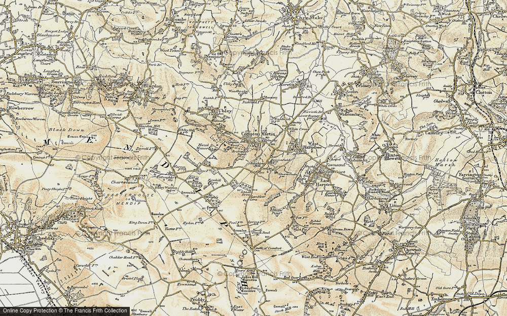 Old Map of The Wrangle, 1899 in 1899