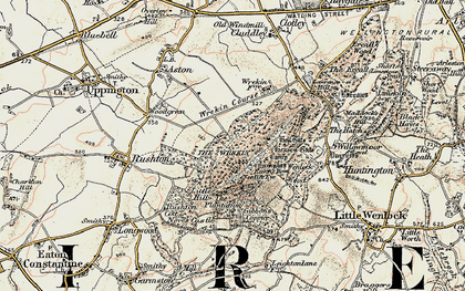 Old map of The Wrekin in 1902