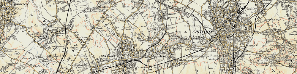 Old map of The Wrythe in 1897-1909