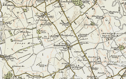 Old map of Theakston in 1903-1904