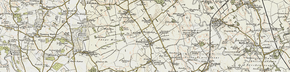 Old map of Theakston in 1903-1904