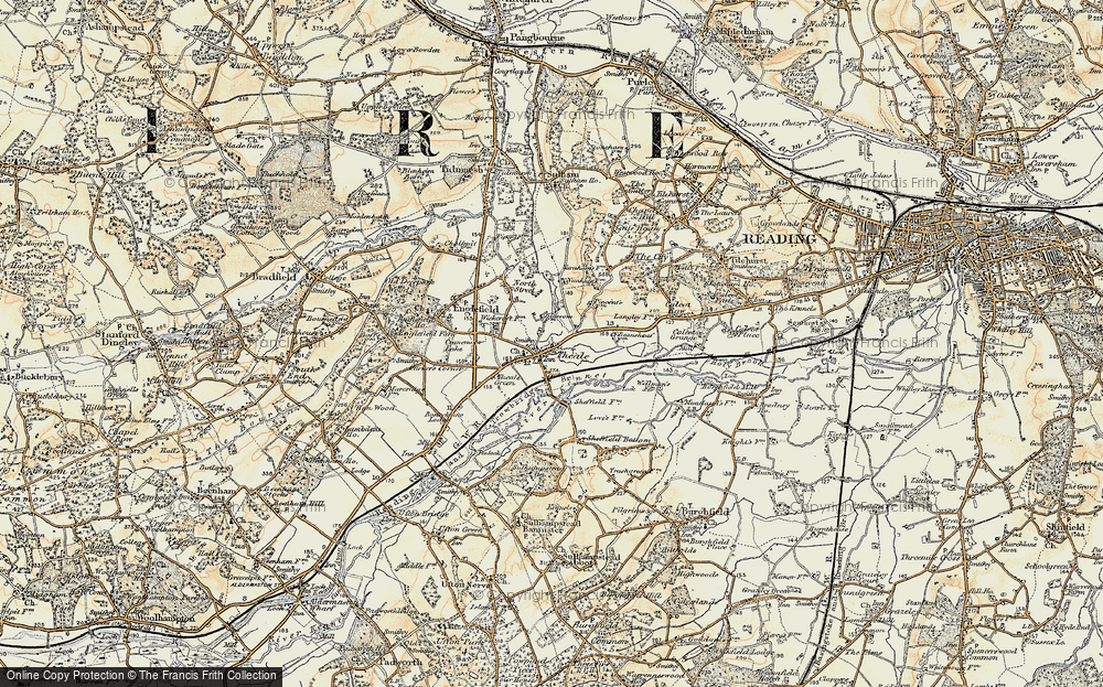 Old Map of Theale, 1897-1900 in 1897-1900