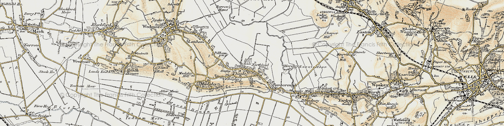 Old map of Theale in 1899-1900