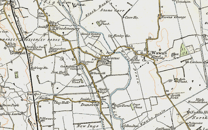 Old map of Thearne in 1903-1908