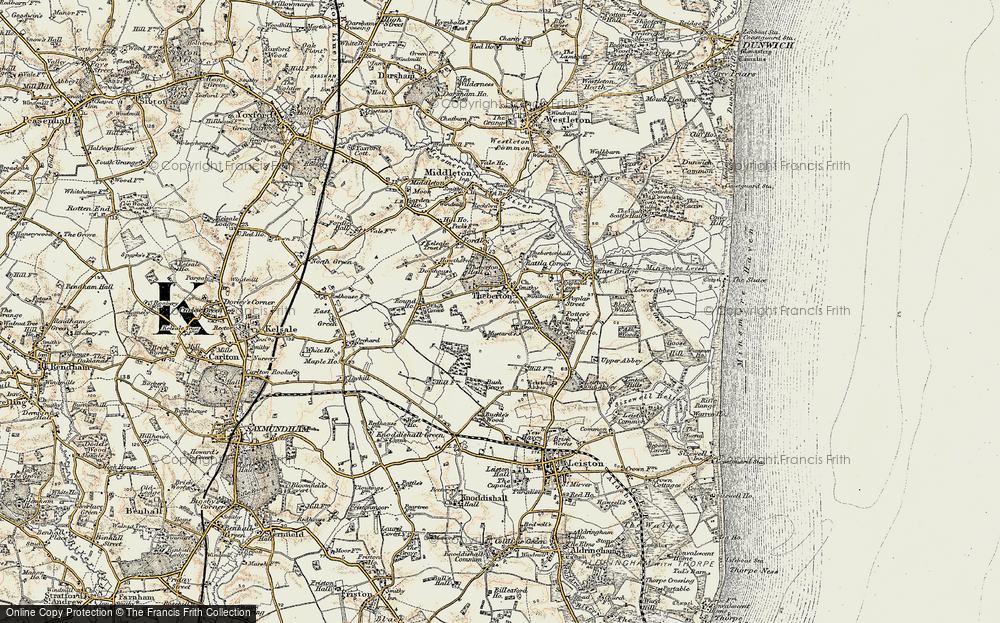 Old Map of Theberton, 1898-1901 in 1898-1901