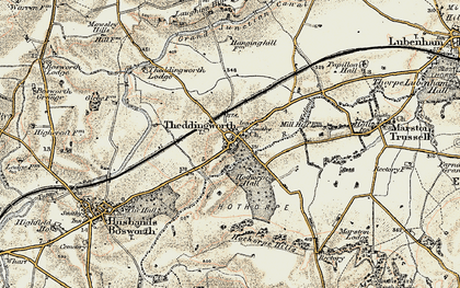 Old map of Bosworth Grange in 1901-1902