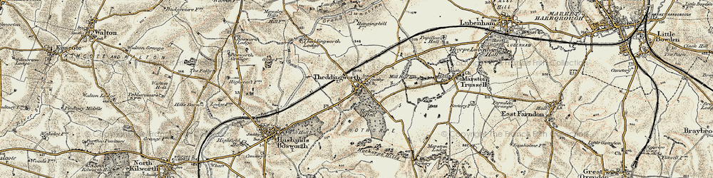 Old map of Bosworth Gorse in 1901-1902