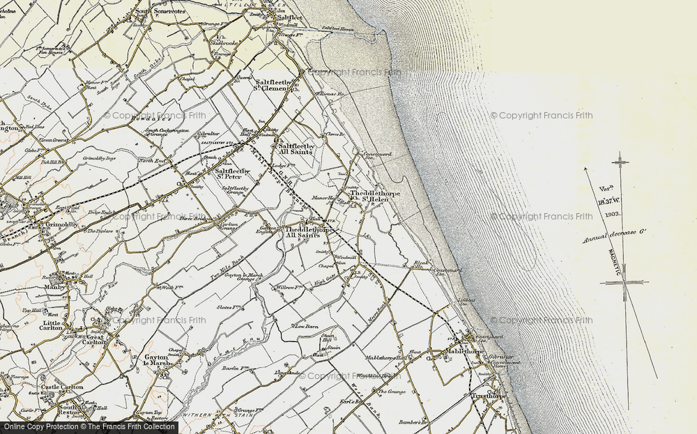Old Map of Theddlethorpe St Helen, 1903 in 1903