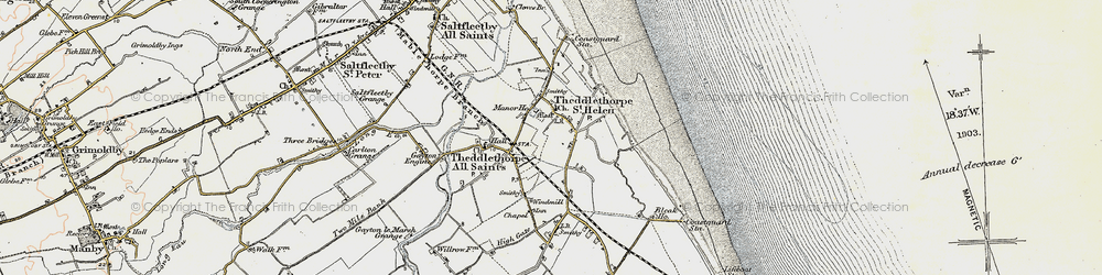 Old map of Theddlethorpe St Helen in 1903