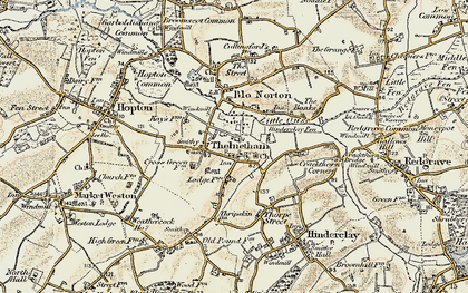 Old map of Thelnetham in 1901