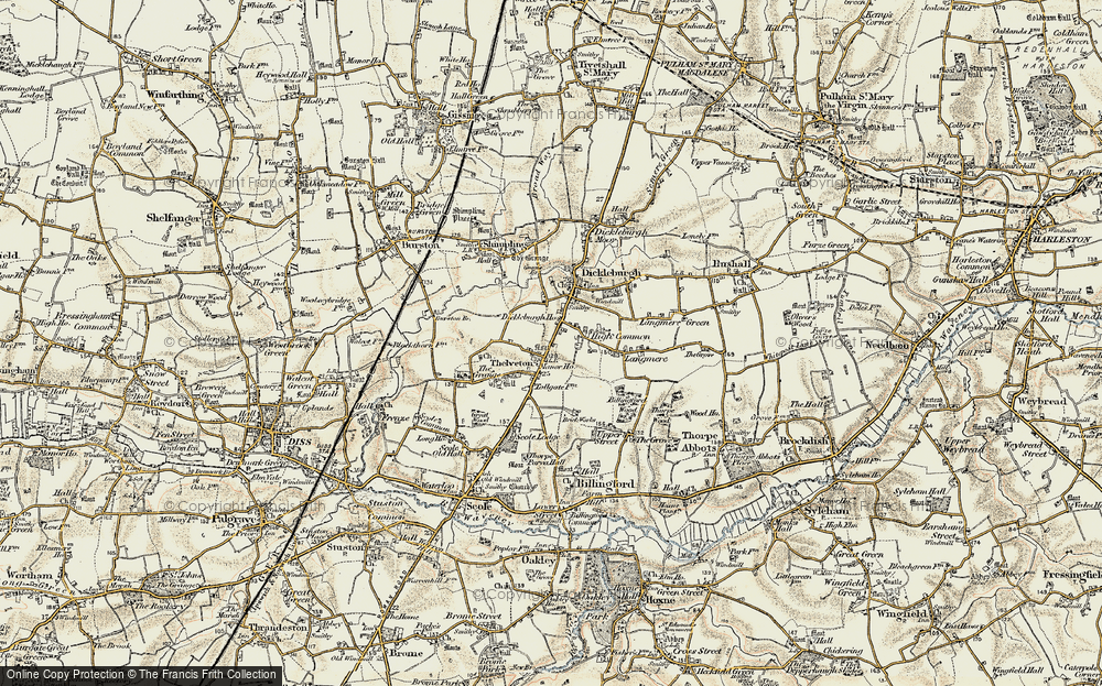 Old Map of Thelveton, 1901-1902 in 1901-1902