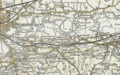 Old map of Thelwall in 1903