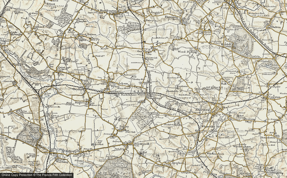 Old Map of Themelthorpe, 1901-1902 in 1901-1902