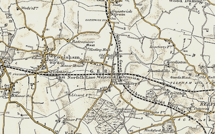 Old map of Themelthorpe in 1901-1902