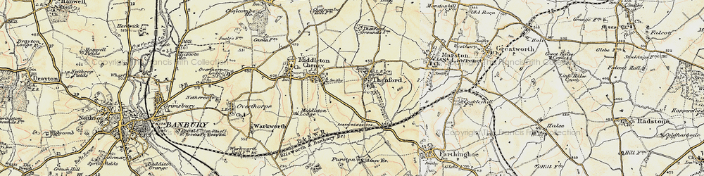 Old map of Thenford in 1898-1901
