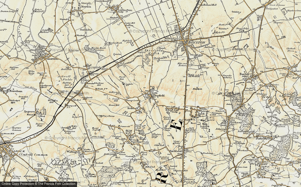 Old Map of Therfield, 1898-1901 in 1898-1901