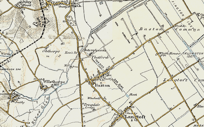 Old map of Thetford in 1901-1903