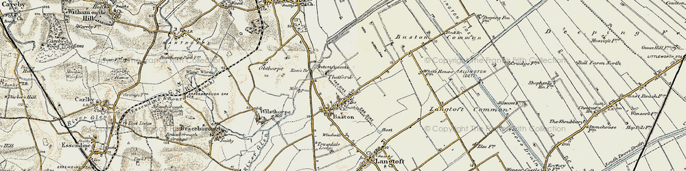Old map of Thetford in 1901-1903