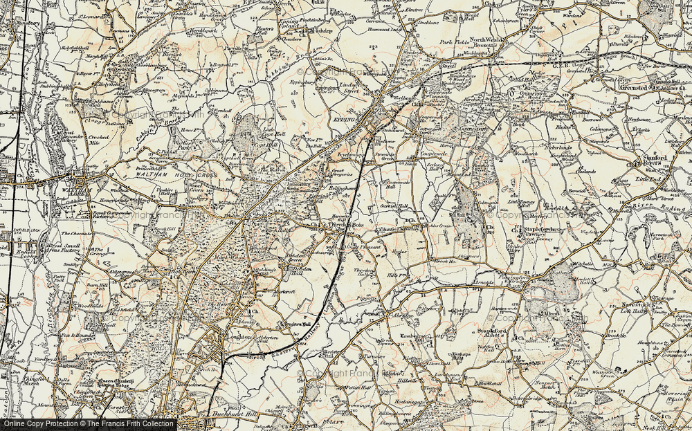 Old Map of Theydon Bois, 1897-1898 in 1897-1898