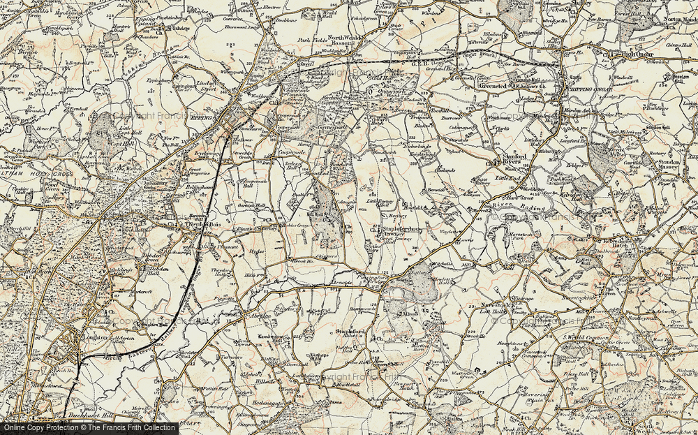 Old Map of Historic Map covering Beachet Wood in 1898