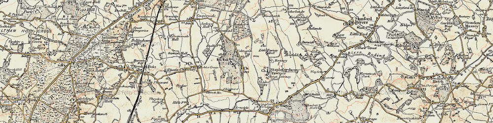 Old map of Theydon Mount in 1898