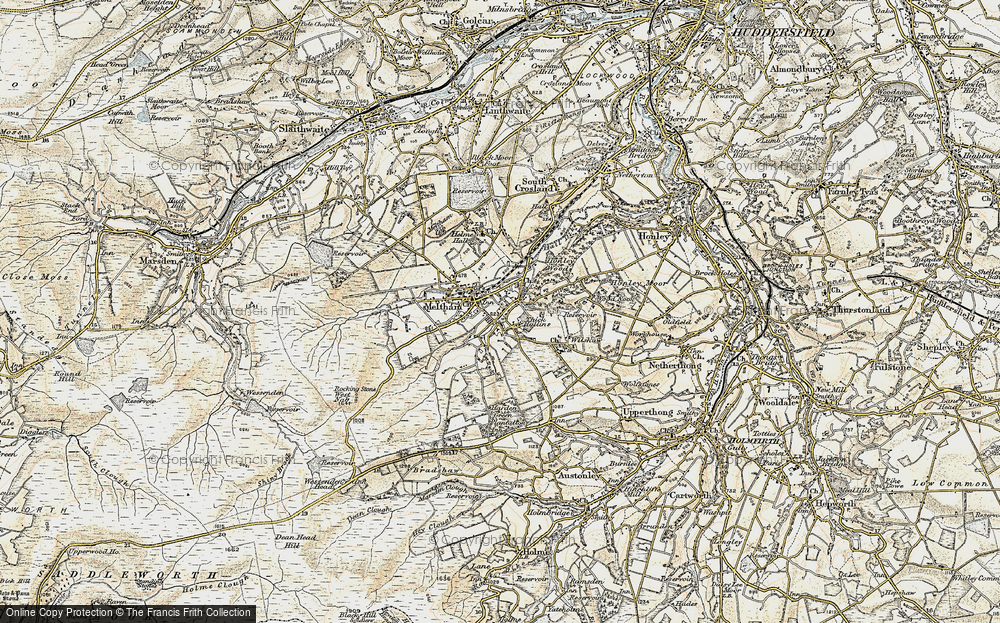 Old Map of Thick Hollins, 1903 in 1903