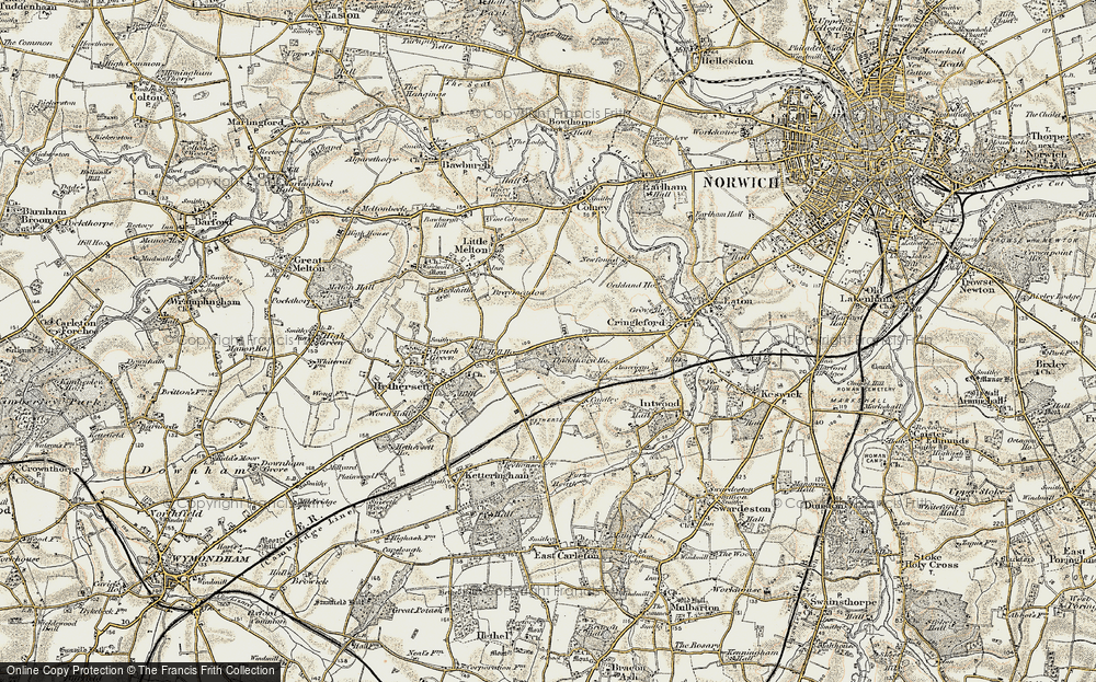 Old Map of Thickthorn Hall, 1901-1902 in 1901-1902