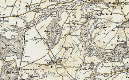 Old map of Thickwood in 1899