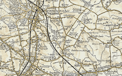 Old map of Thimble End in 1901-1902