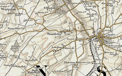 Old map of Thimbleby in 1902-1903