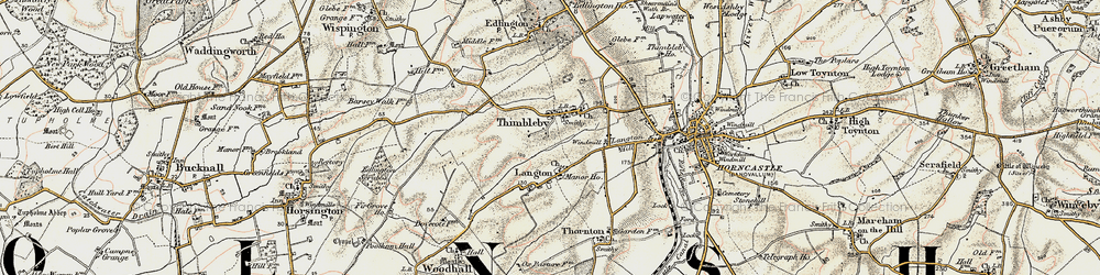 Old map of Thimbleby in 1902-1903