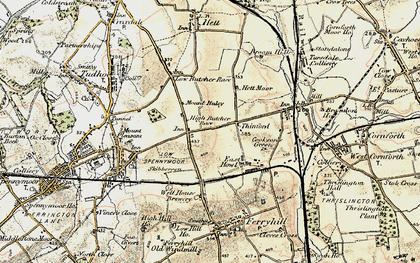 Old map of Thinford in 1901-1904
